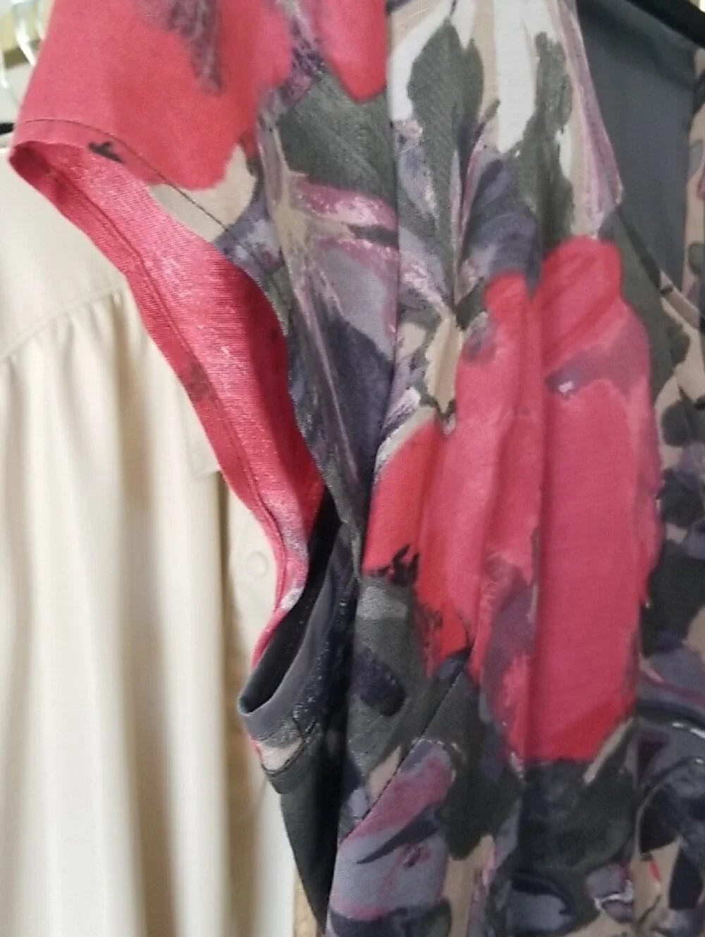 Floral Scoop Neck A-Line Dress in Pink & Olive - Picture 4 of 8
